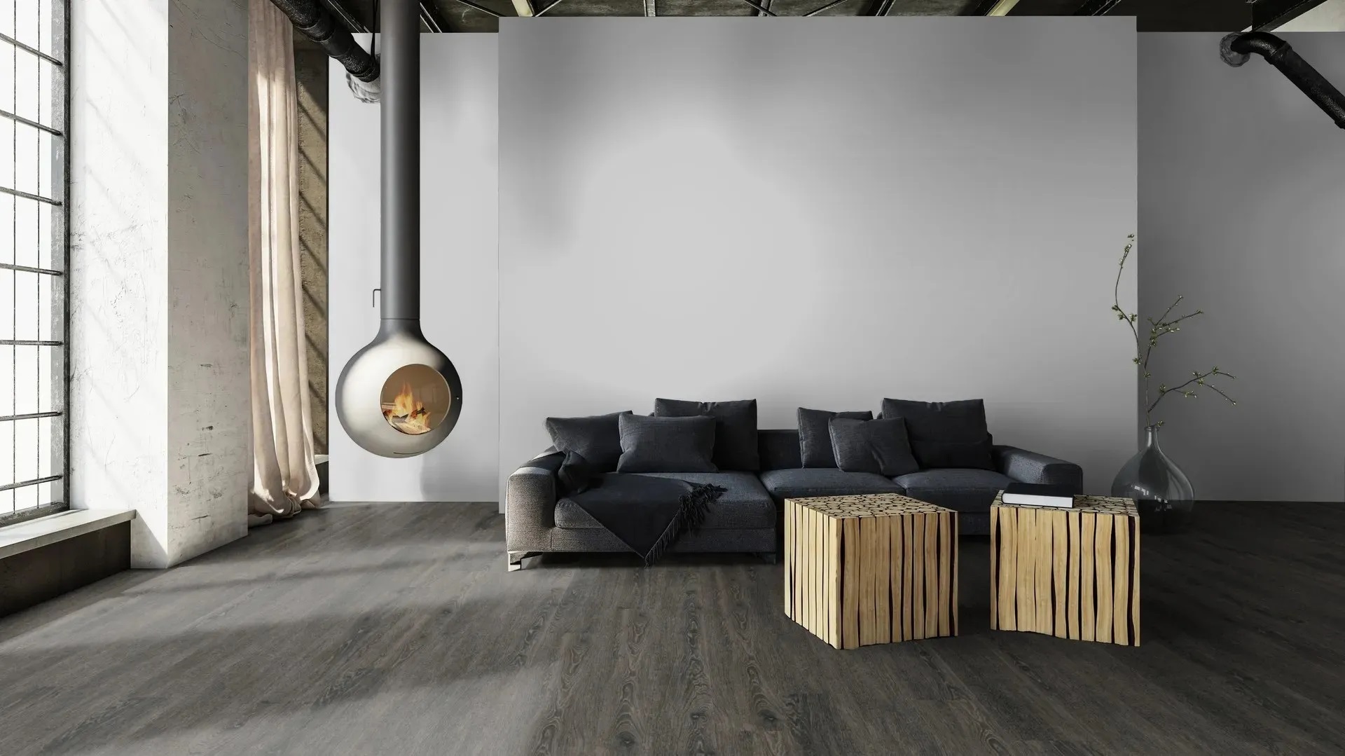 Вінілова підлога Hydrocork Plus - Cinder Oak B5R7002. 33 клас, 6 мм. Виробництво Португалія.
