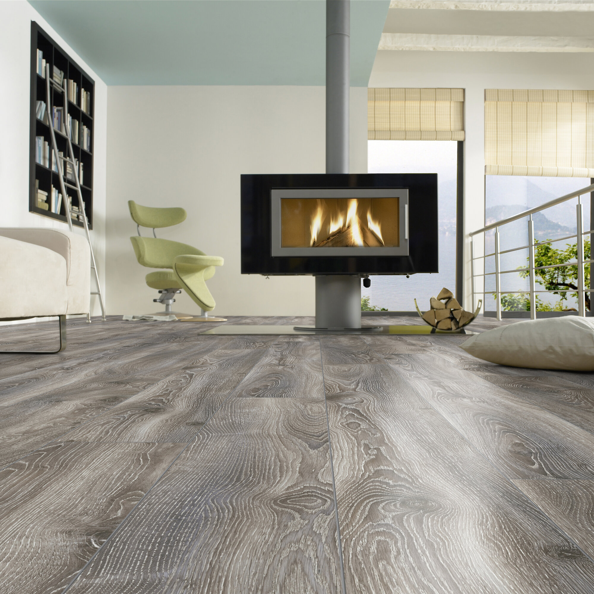 Ламінат Kronotex - Highland Oak Titanium, артикул D 4796, 33 клас, 12 мм. Колекція Mammut. Виробництво Німеччина.