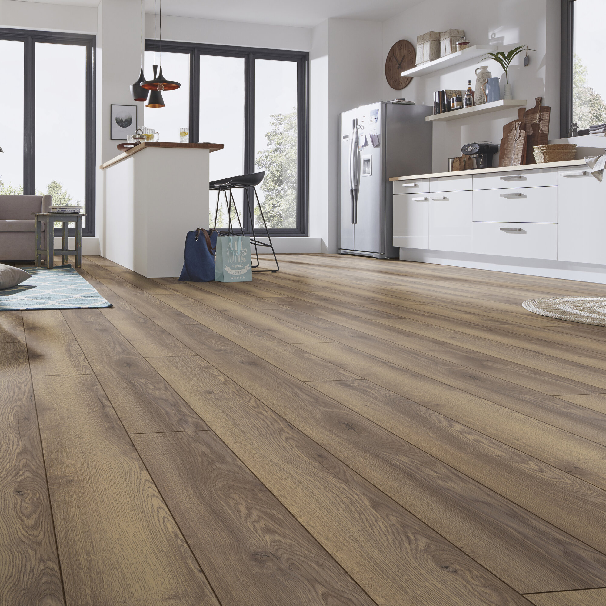 Ламінат Kronotex - Mountain Oak Brown D 4726, 33 клас, 12 мм. Колекція Mammut. Виробництво Німеччина.