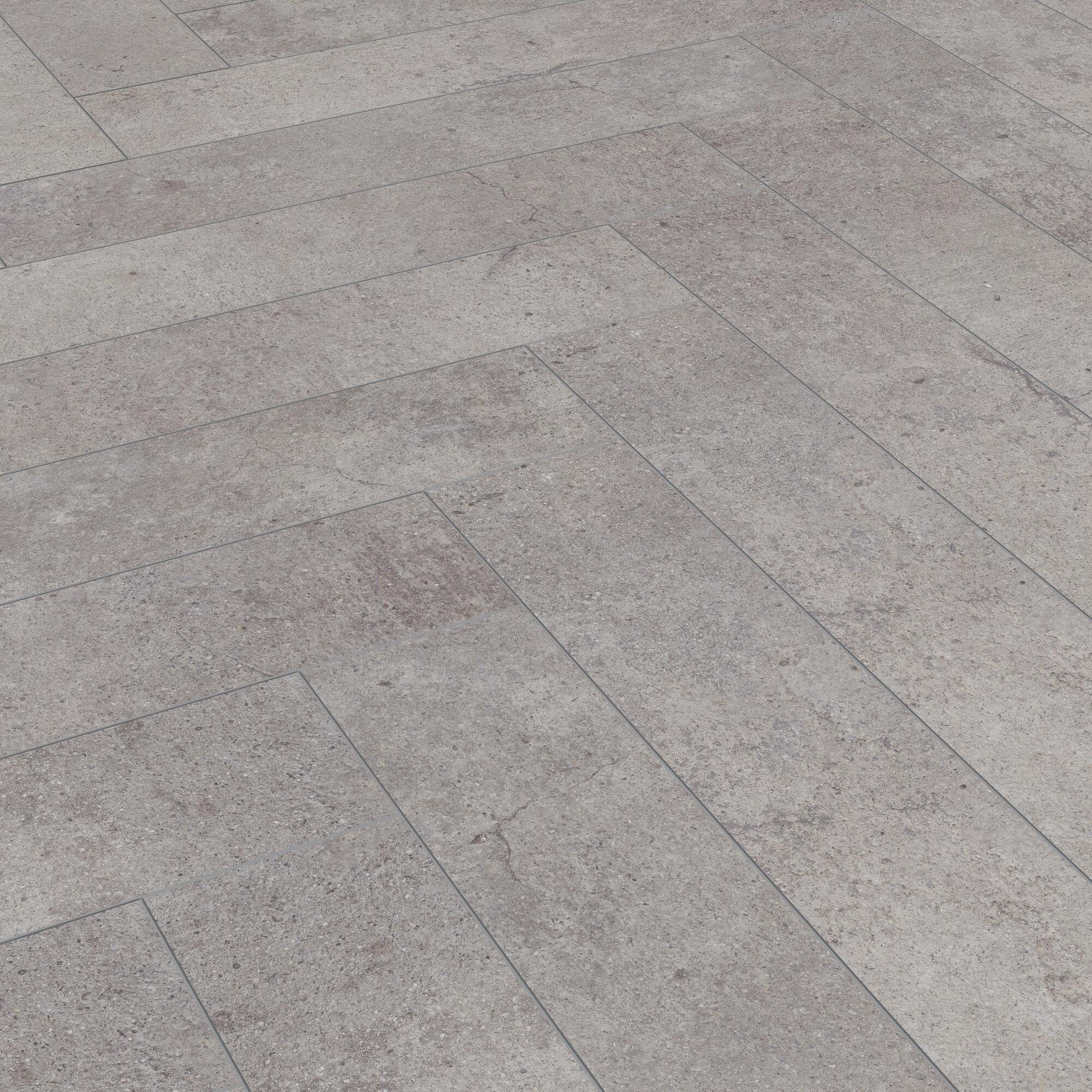 Ламінат Kronotex - Pesaro Cement, артикул D 4739, 32 клас, 8 мм. Колекція Herringbone. Німеччина.