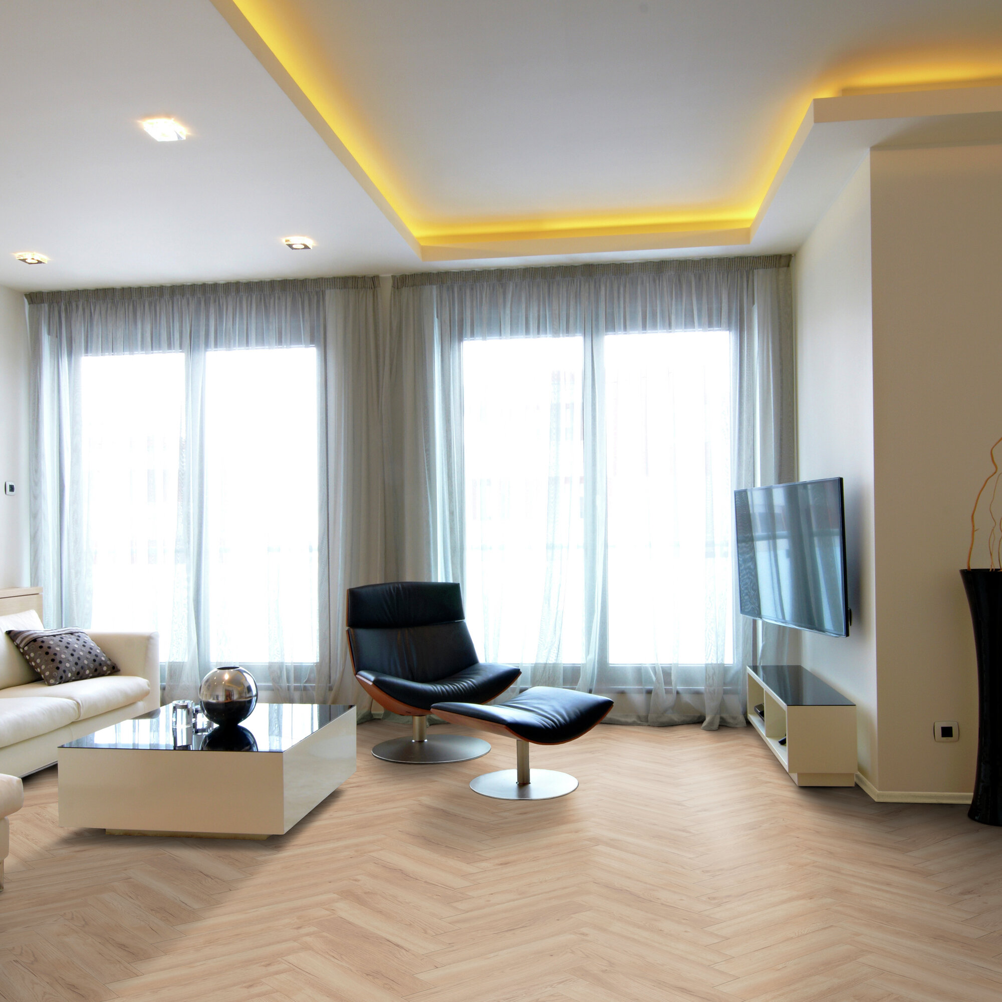 Ламінат Kronotex - Toulouse Oak, артикул D 3678, 32 клас, 8 мм. Колекція Herringbone. Виробництво Німеччина.