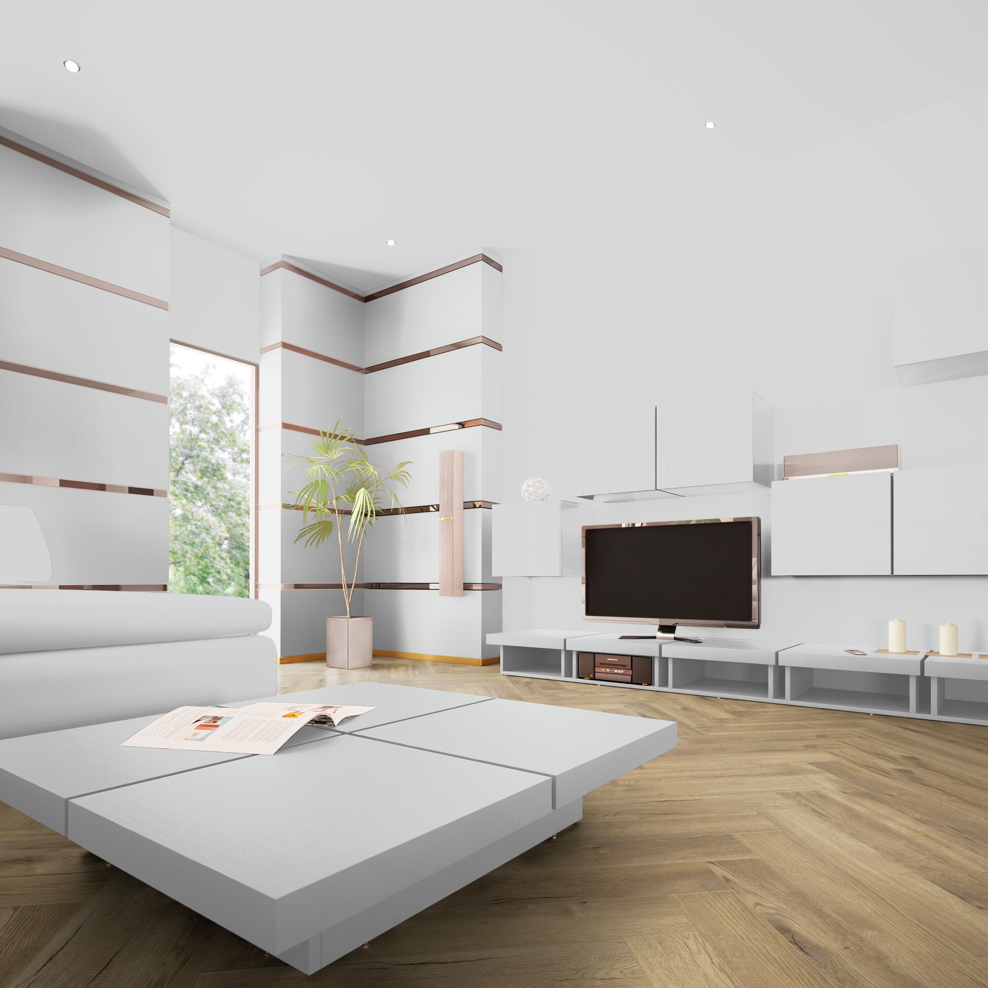 Ламінат Kronotex - Treviso Oak, артикул D 4764, 32 клас, 8 мм. Колекція Herringbone. Виробництво Німеччина.