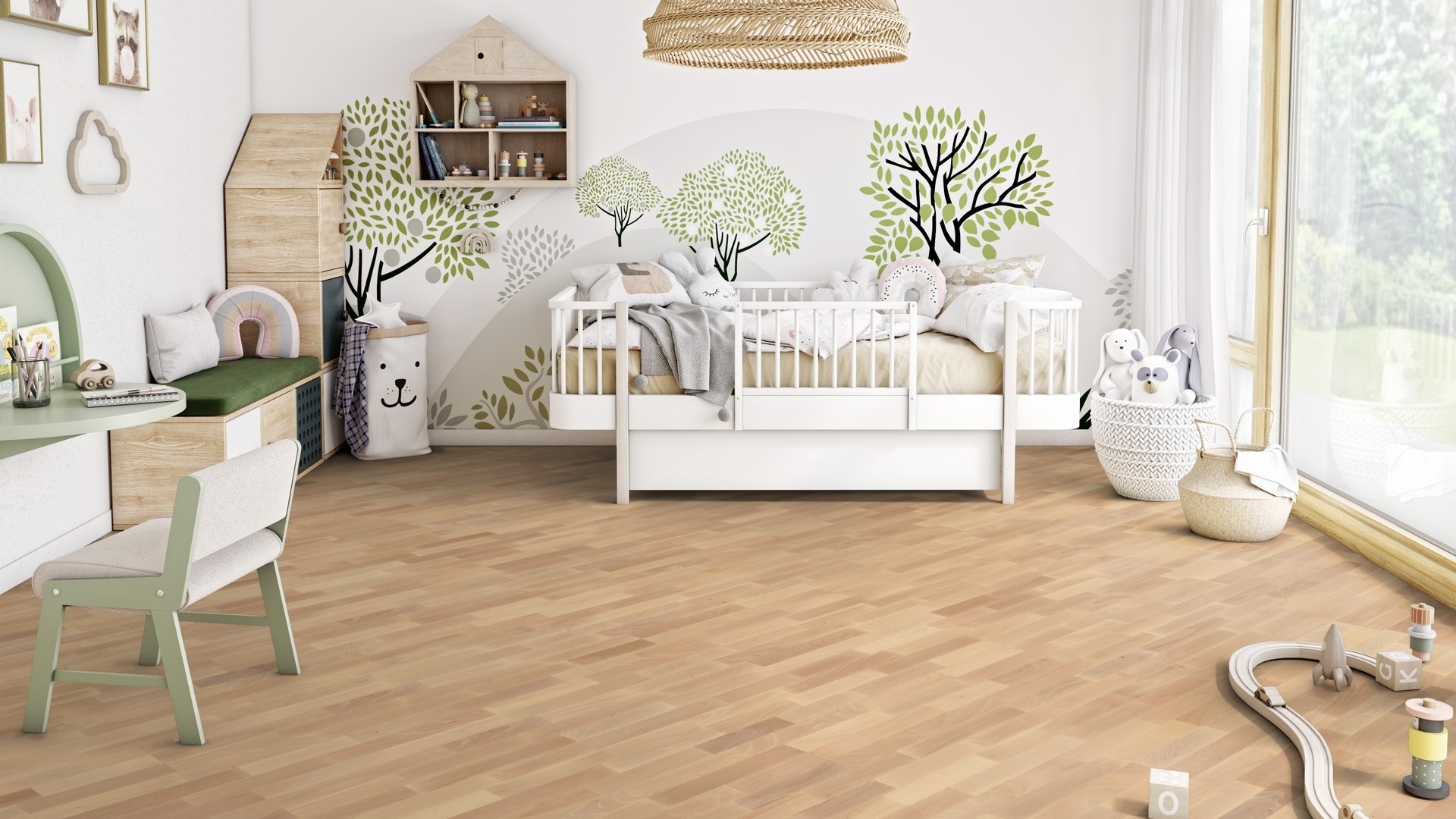 Паркетна дошка Tarkett – Buk Nature (3 Strip) артикул 7930003, колекція Pure