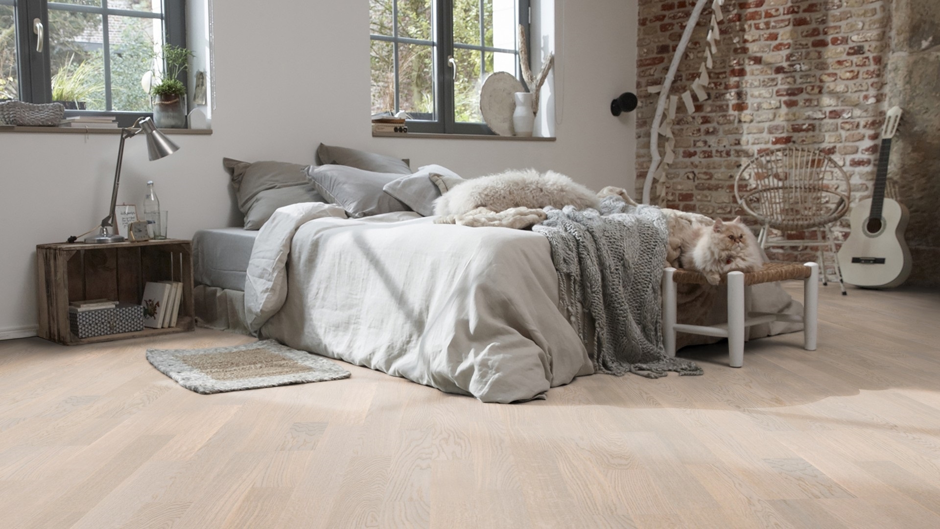 Паркетна дошка Tarkett – Oak Cotton White (2 Strip) артикул 8727004, колекція Shade