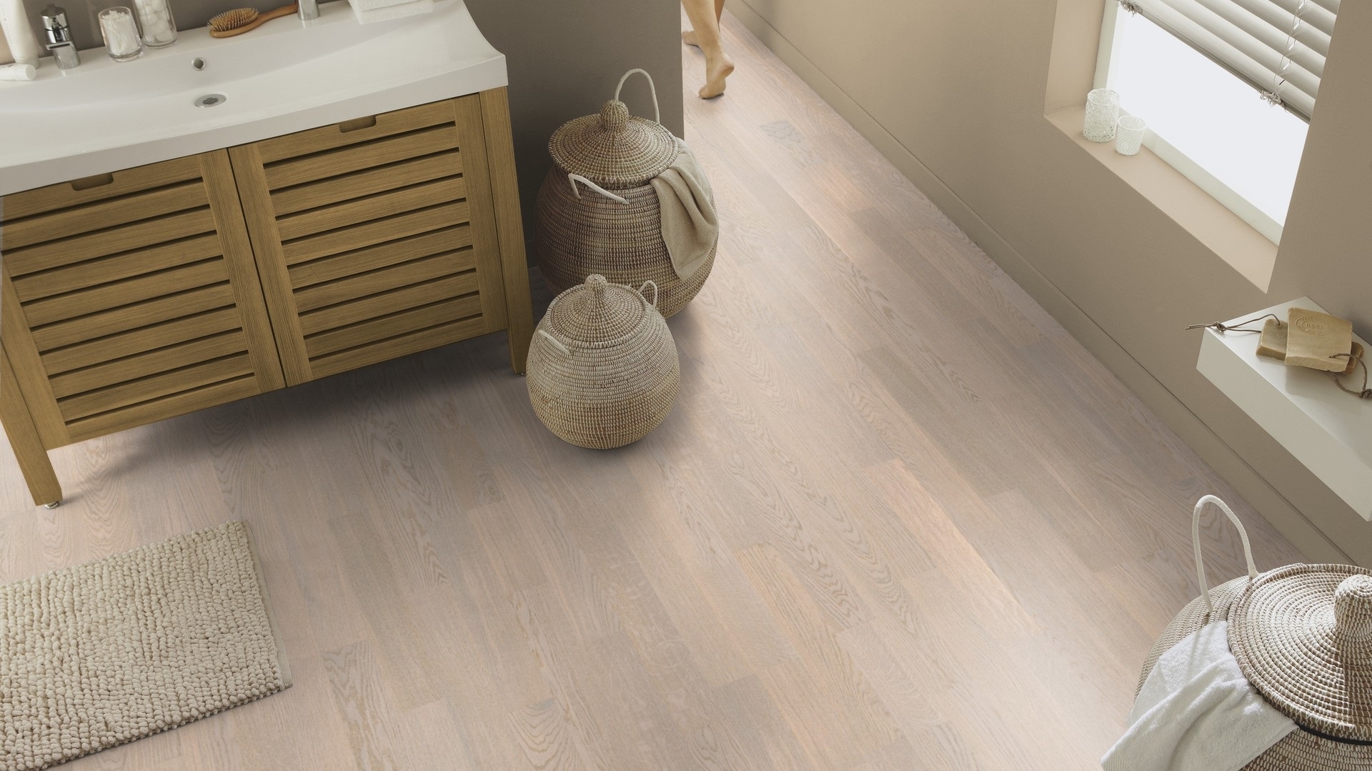 Паркетна дошка Tarkett – Oak Cotton White (2 Strip) артикул 8727004, колекція Shade