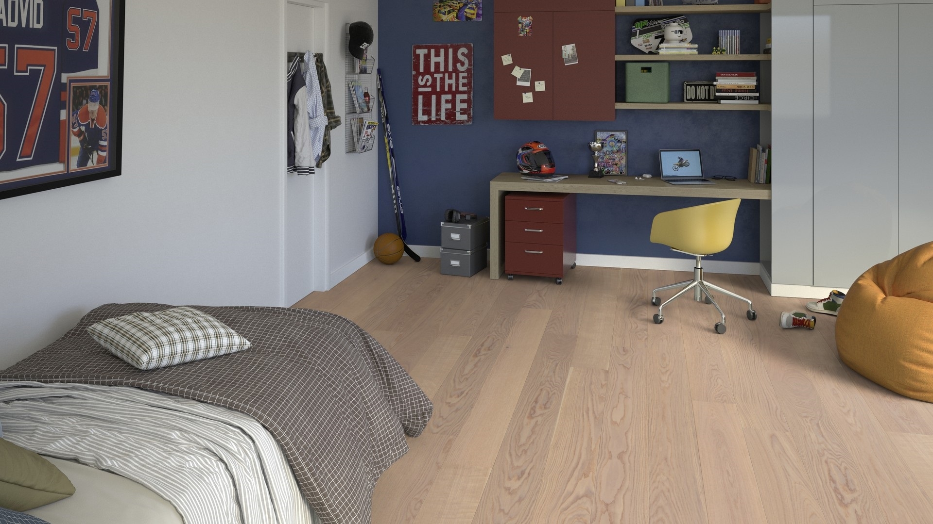 Паркетна дошка Tarkett – Oak Cream White XT (1 Strip) артикул 7877049, колекція Shade