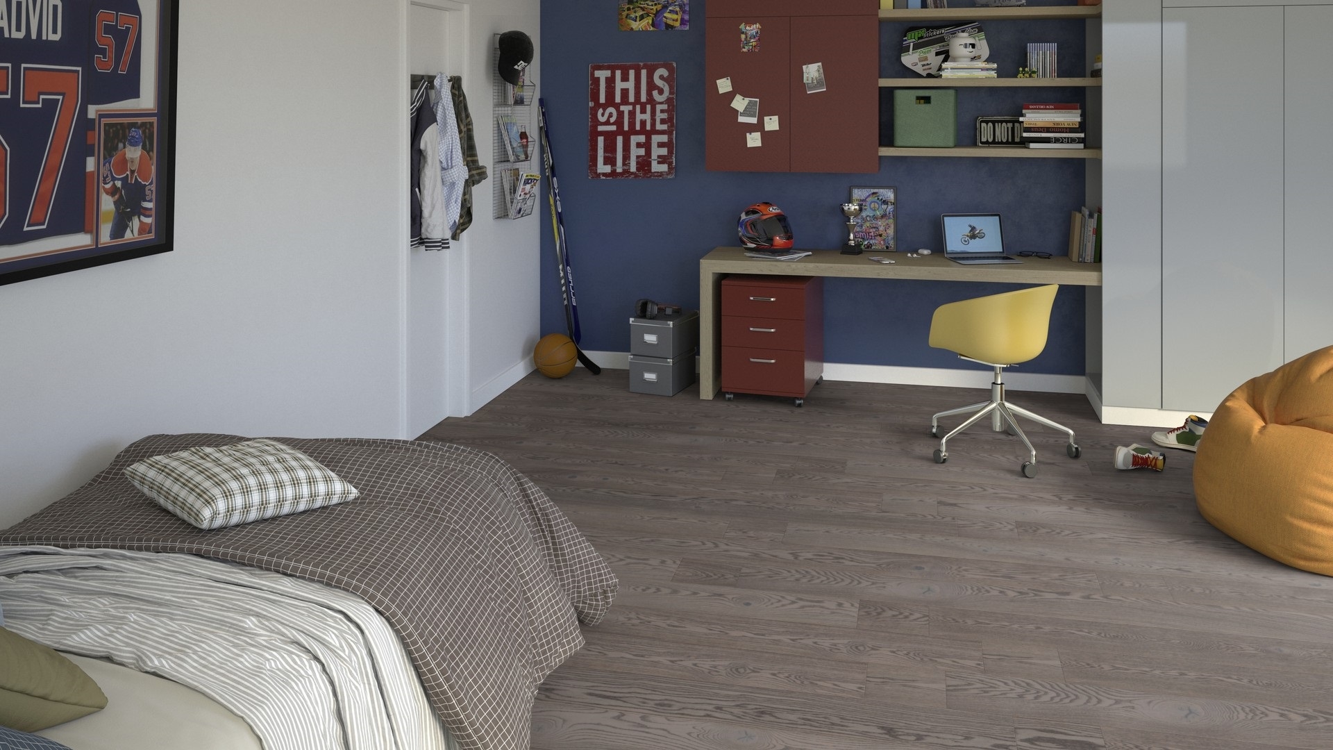 Паркетна дошка Tarkett – Oak Graphite (1 Strip), артикул 7877055, колекція Prestige