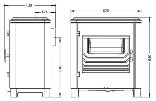 Камінна піч Carolo артикул P916244. Виробник Invicta Франція.