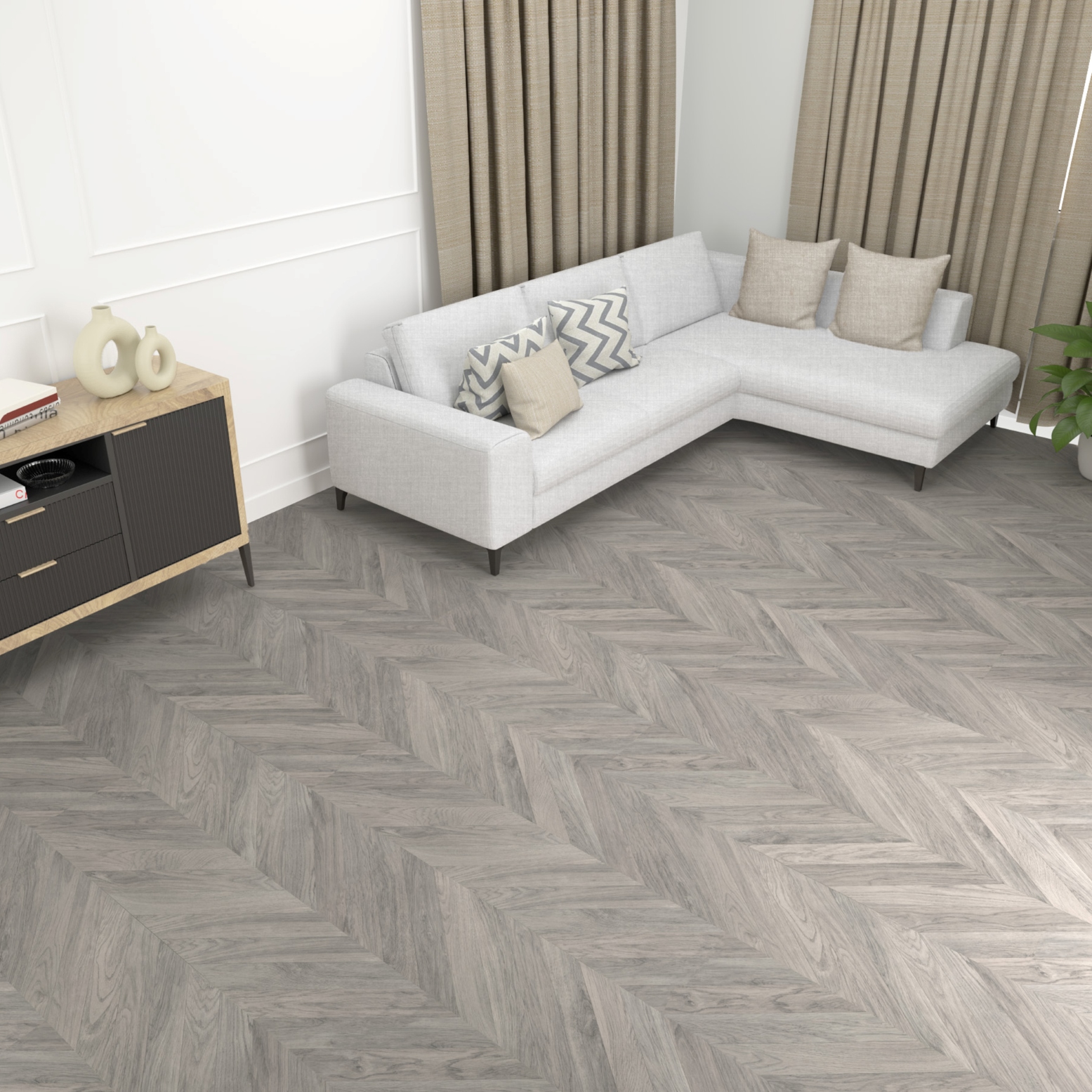 Ламінат Faus – Grey Chevron, артикул S174221, колекція Masterpieces.
