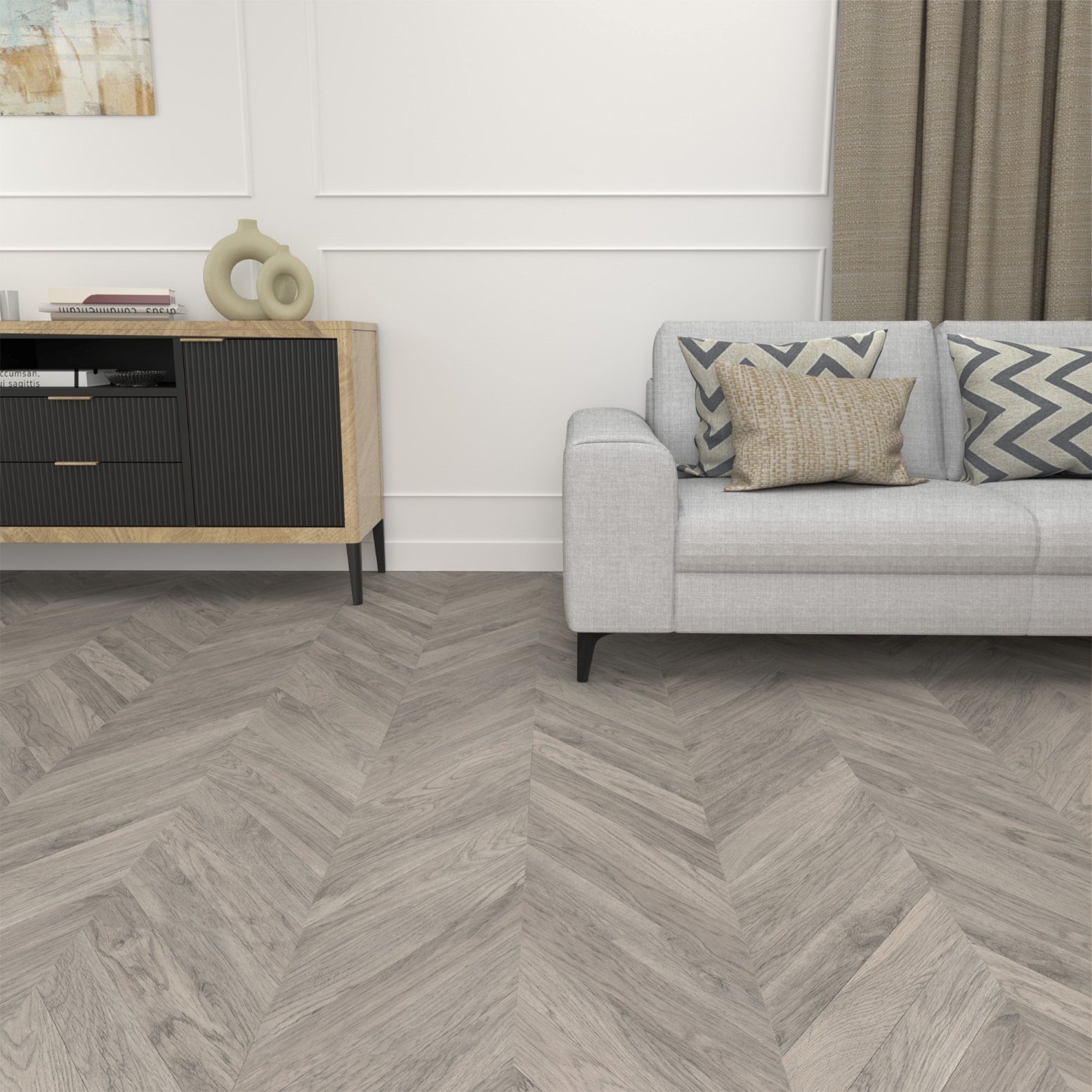 Ламінат Faus – Grey Chevron, артикул S174221, колекція Masterpieces.