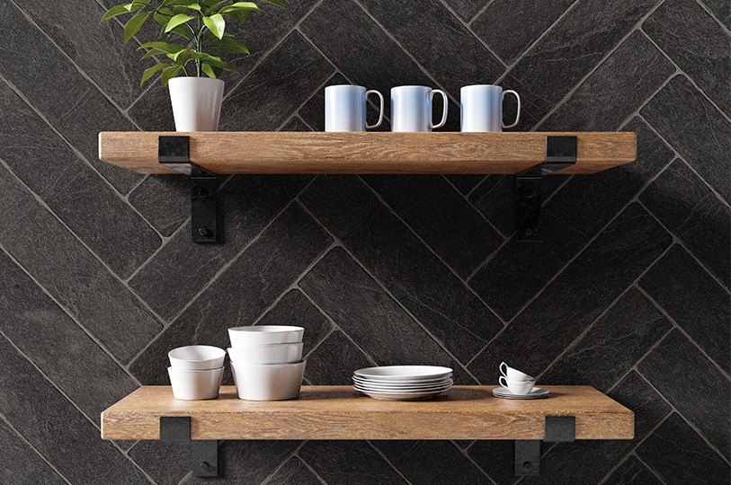 Ламінат Faus – Negro Herringbone, артикул S180130, колекція Stone Effects. FAUS Іспанія.