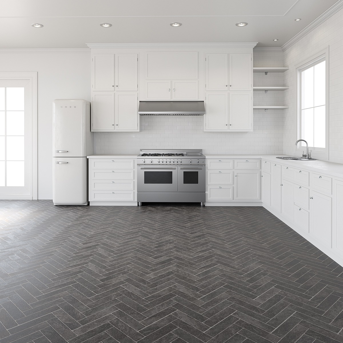 Ламінат Faus – Stone Herringbone, артикул S176584, колекція Stone Effects. FAUS Іспанія.