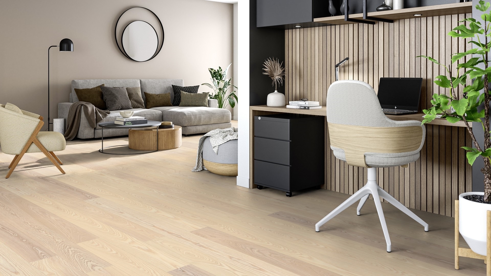Паркетна дошка Tarkett – Ash Linen White (1 Strip) артикул 7967908, колекція Shade