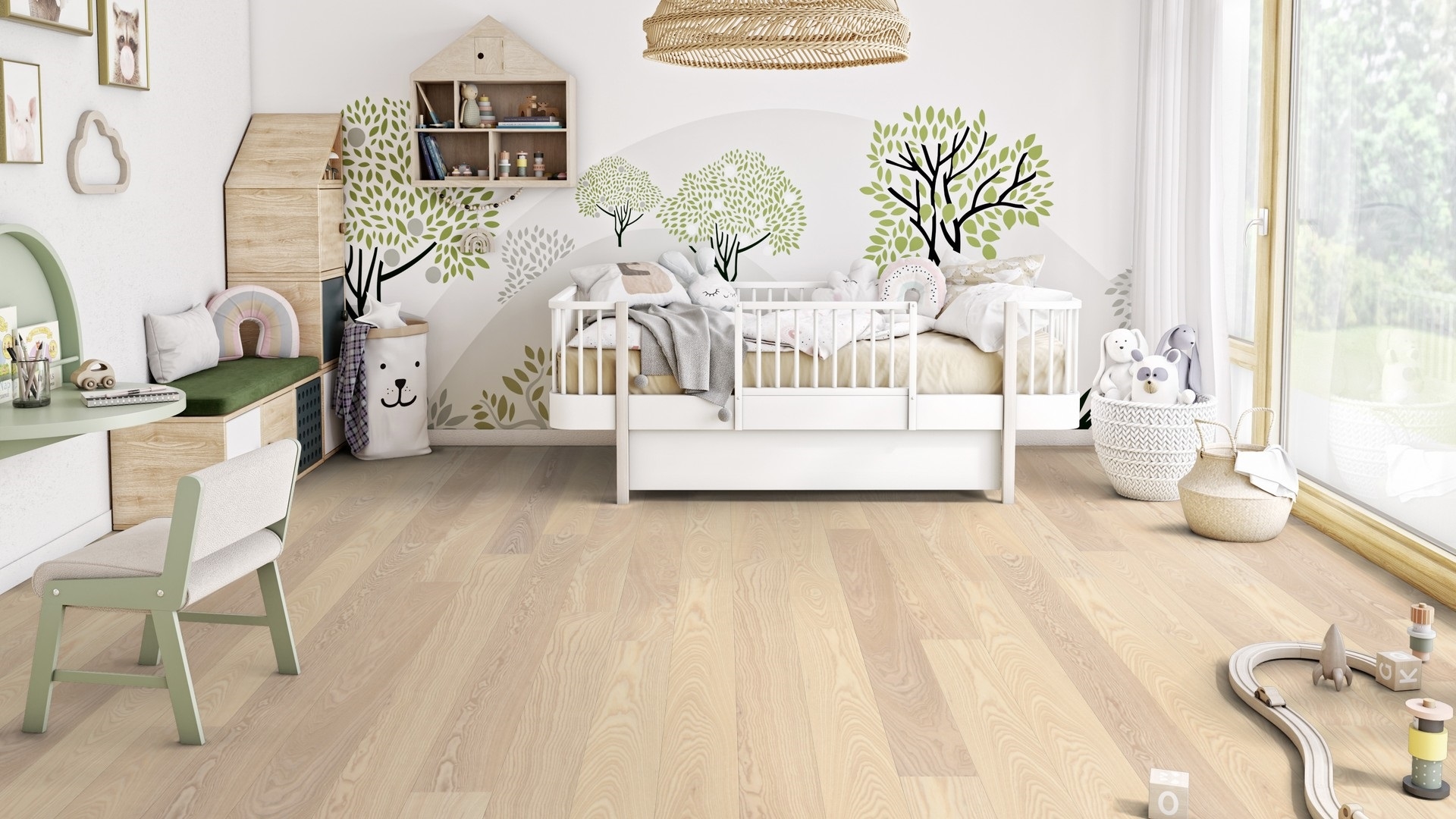 Паркетна дошка Tarkett – Ash Linen White (1 Strip) артикул 7967908, колекція Shade