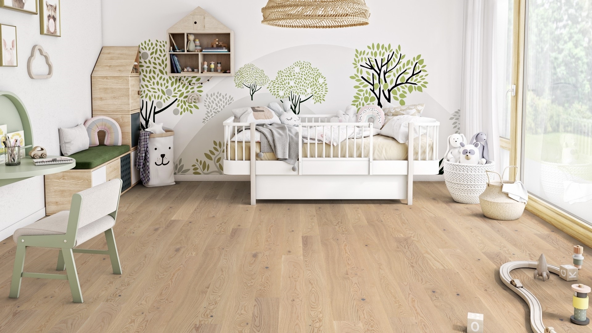 Паркетна дошка Tarkett – Oak Cream White (1 Strip) артикул 41016001, колекція Shade Паркетна дошка Oak Cream White з колекції Shade — це витончене поєднання природної естетики дуба та легкого світлого тонування, яке надає інтер’єру м’якої елегантності. Односмуговий формат створює цілісну текстуру, а щіткована поверхня та двостороння міні-фаска підкреслюють натуральний характер деревини. Така підлога ідеально підходить для світлих інтер'єрів у скандинавському чи сучасному стилі, додаючи їм відчуття простору та гармонії. Виконання паркетної (інженерної) дошки: • Порода деревини: дуб (Quercus Robur / Petraea) • Тип візерунку: односмуговий (1 Strip) • Структура поверхні: щіткована • Фаска: двохстороння міні-фаска • Покриття поверхні: лак Proteco Natura — натуральний вигляд із надійним захистом • Конструкція: тришарова, середній і нижній шари — хвойна деревина • Система укладання: замкова система 2-lock • Формат дошки: 134 x 1850 мм • Товщина: 13 мм (з яких 2,5 мм — зносостійкий шар) • Кількість в упаковці: 1,98 м² (8 дощок) • Виробництво: Європа Унікальні властивості паркетної дошки Oak Cream White (1 Strip): ✅ Витончене світле тонування — ідеальне для світлих інтер'єрів ✅ Щіткована текстура — підкреслює природну структуру дуба ✅ Двостороння міні-фаска — додає глибини малюнку підлоги ✅ Лакове покриття Proteco Natura — захист і натуральний вигляд ✅ Стабільна тришарова конструкція — довговічність і надійність ✅ Підходить для укладання на систему теплої підлоги ✅ Висока якість європейського виробництва Паркетна дошка Tarkett, декор Oak Cream White (1 Strip) артикул 41016001 з колекції Shade — це чудове рішення для облаштування підлоги в інтер’єрах, де важливі світло, гармонія та природна краса. Такий варіант ідеально доповнить сучасні простори, створюючи теплу, світлу й водночас стриману атмосферу.