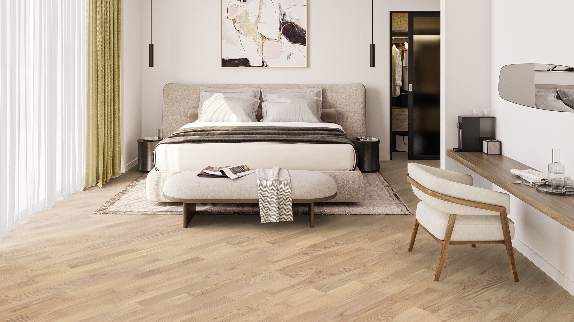 Паркетна дошка Tarkett – Oak Cream White (2 Strip) артикул 8727901, колекція Shade