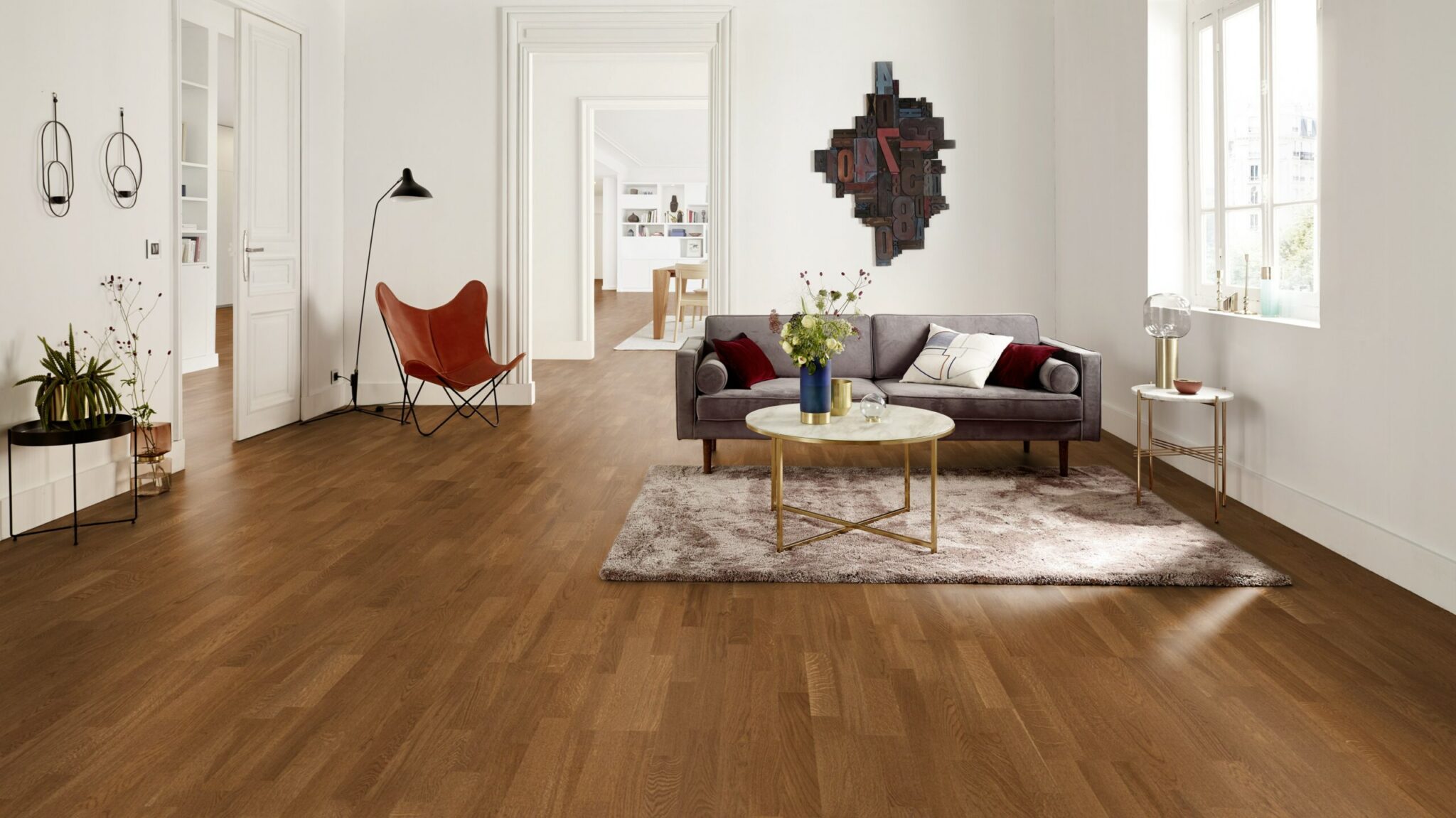 Паркетна дошка Tarkett – Oak Praline 3 Strip, артикул 7870037, колекція Shade.