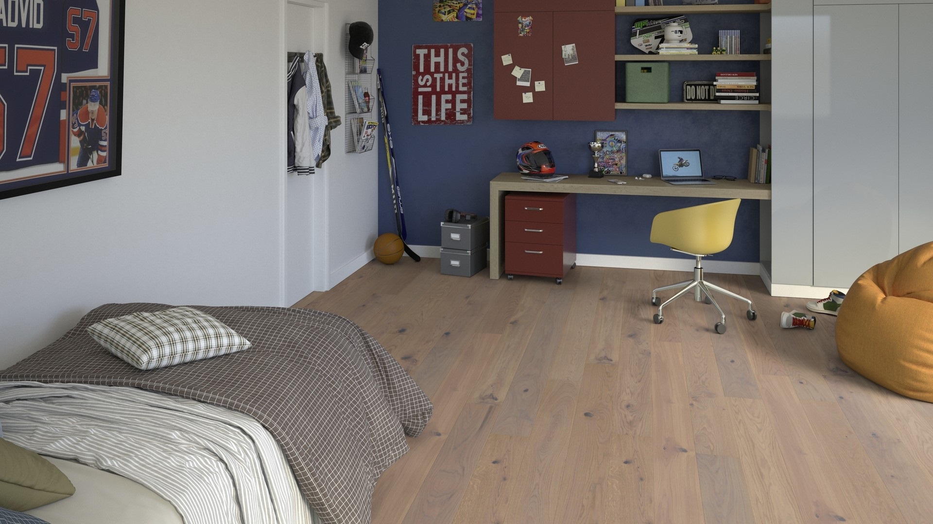 Паркетна дошка Tarkett – Oak Soft Beige (1 Strip) артикул 7878023, колекція Shade