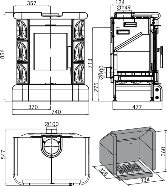 Камінна піч Manta артикул 0434215010000. Виробник HAAS+SOHN Чехія.