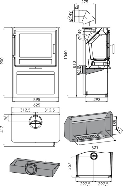 Камінна піч Skarnes артикул 0434818600000. Виробник HAAS+SOHN Чехія.