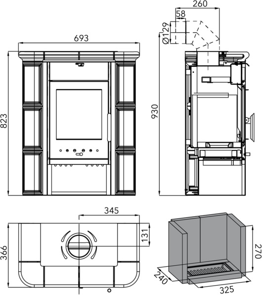 Камінна піч Treviso mini артикул 0434320000000. Виробник HAAS+SOHN Чехія.
