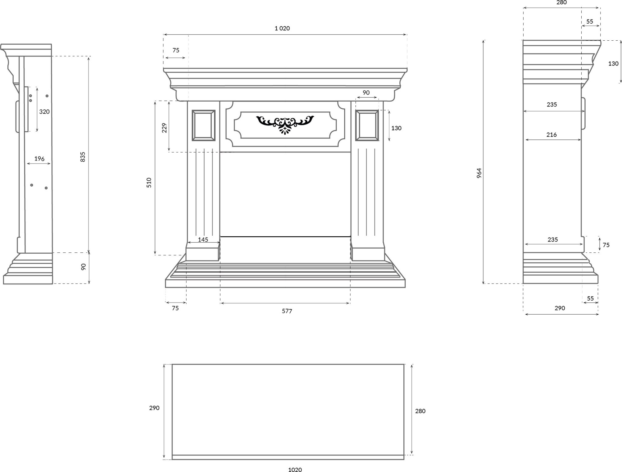 Біокамін Aflamo - Rivia bio walnut.