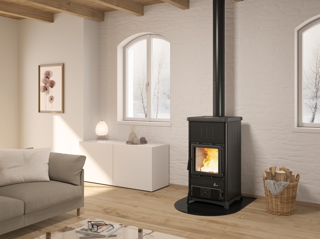 Камінна піч Concita 2.0 Steel ( Anthracite Black ). Виробництво La Nordica-Extraflame Італія.