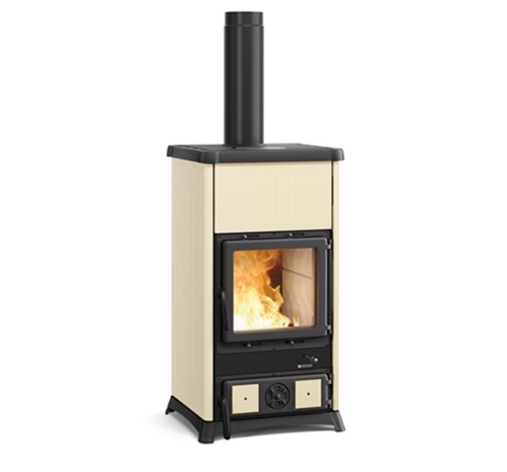 Камінна піч Concita 2.0 Steel ( Panna ). Виробництво La Nordica-Extraflame Італія.