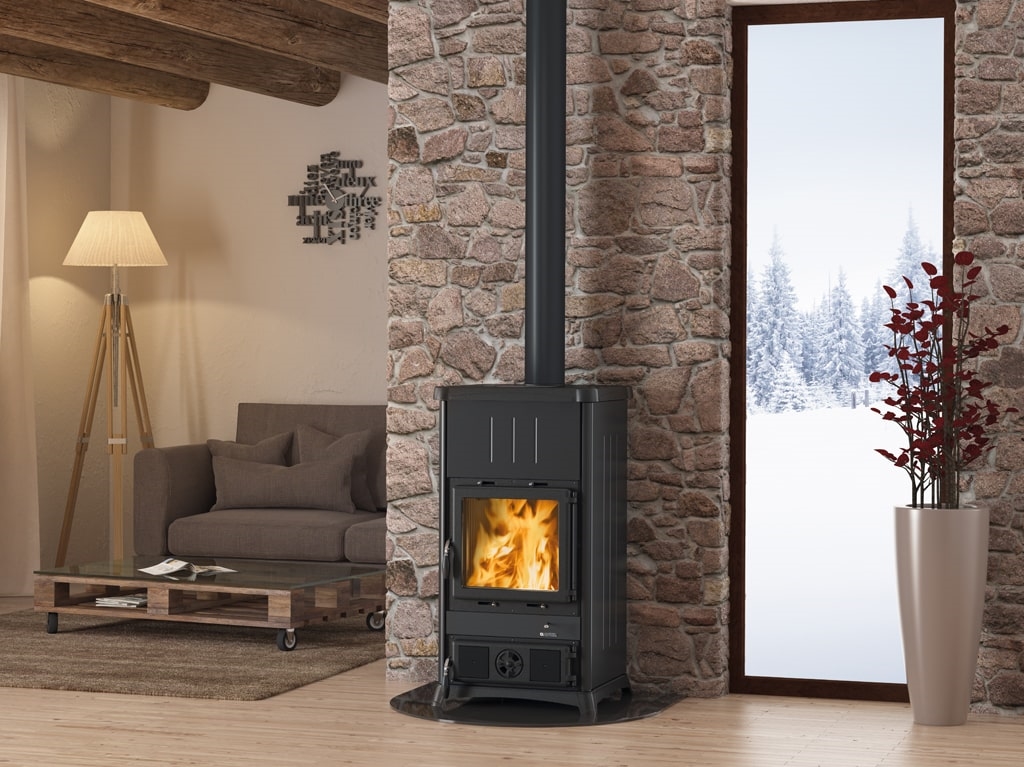 Камінна піч Fedora Steel ( Anthracite Black ). Виробництво La Nordica-Extraflame Італія.