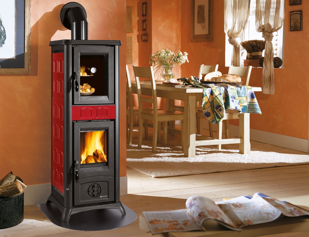 Камінна піч Gemma Forno ( Elegance Bordeaux ). Виробництво La Nordica-Extraflame Італія.