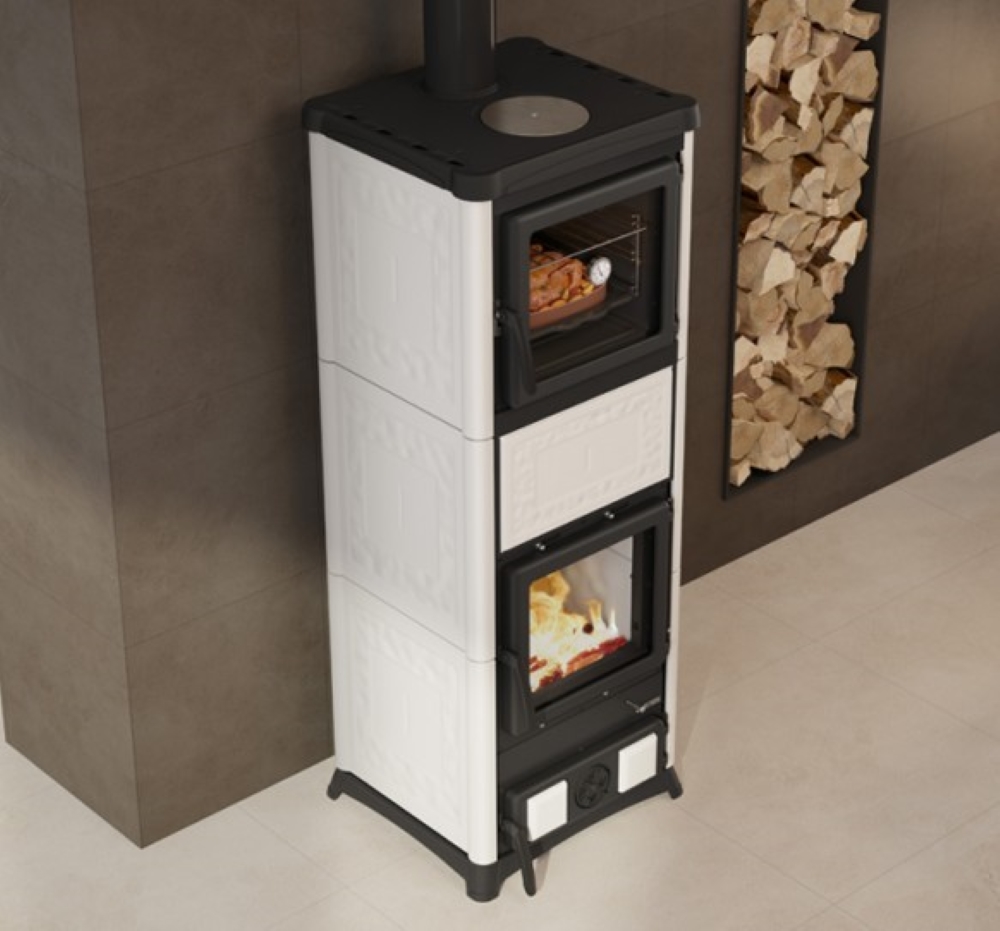 Камінна піч Nova Forno ( Matte White ). Виробництво La Nordica-Extraflame Італія.