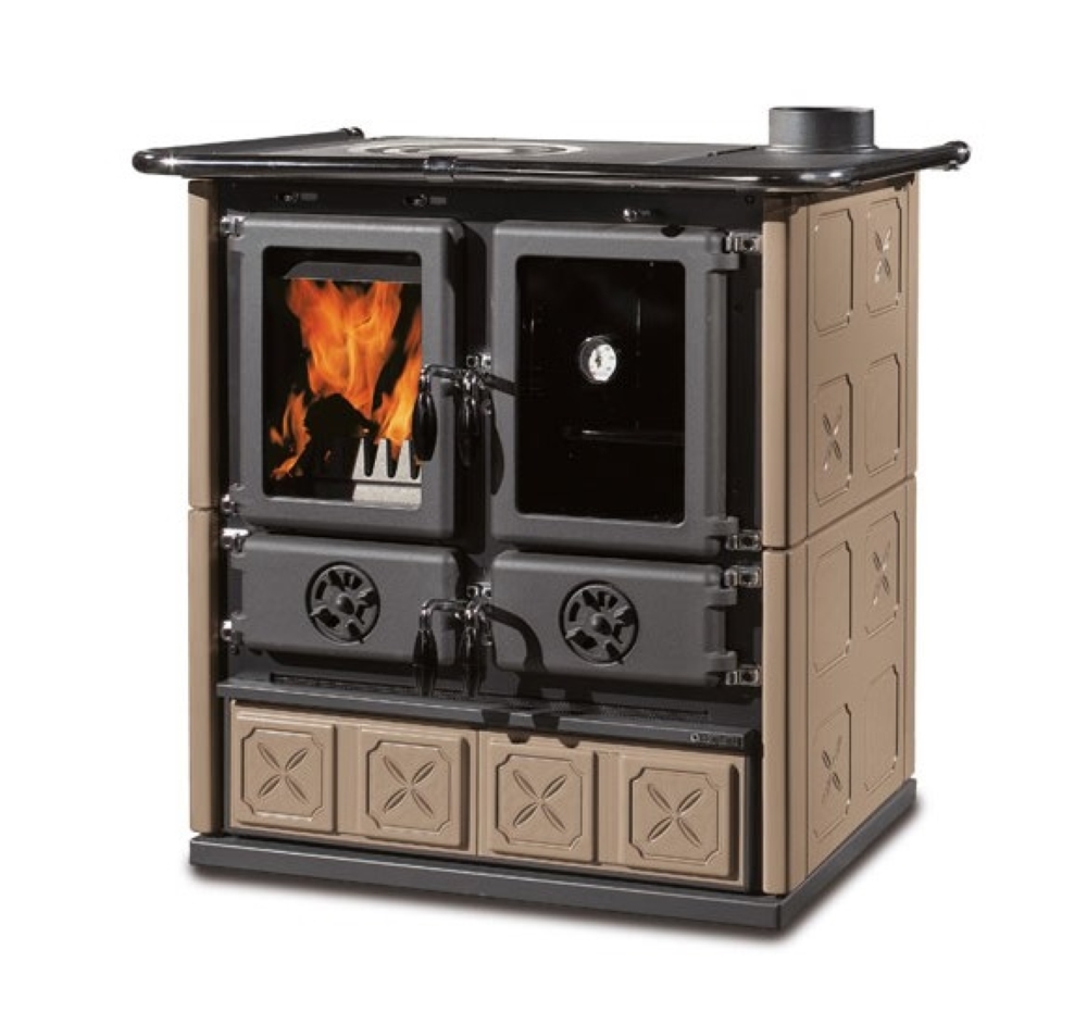 Камінна піч Rosetta BII Maiolica ( Tortora ). Виробництво La Nordica-Extraflame Італія.