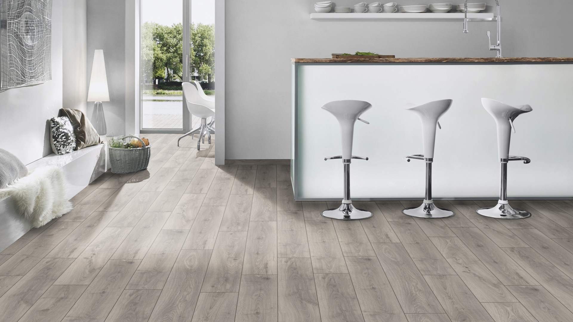 Ламінат Krono Original - Silverdale Oak, артикул K451, 32 клас, 8 мм. Колекція Atlantic 8. Польща.