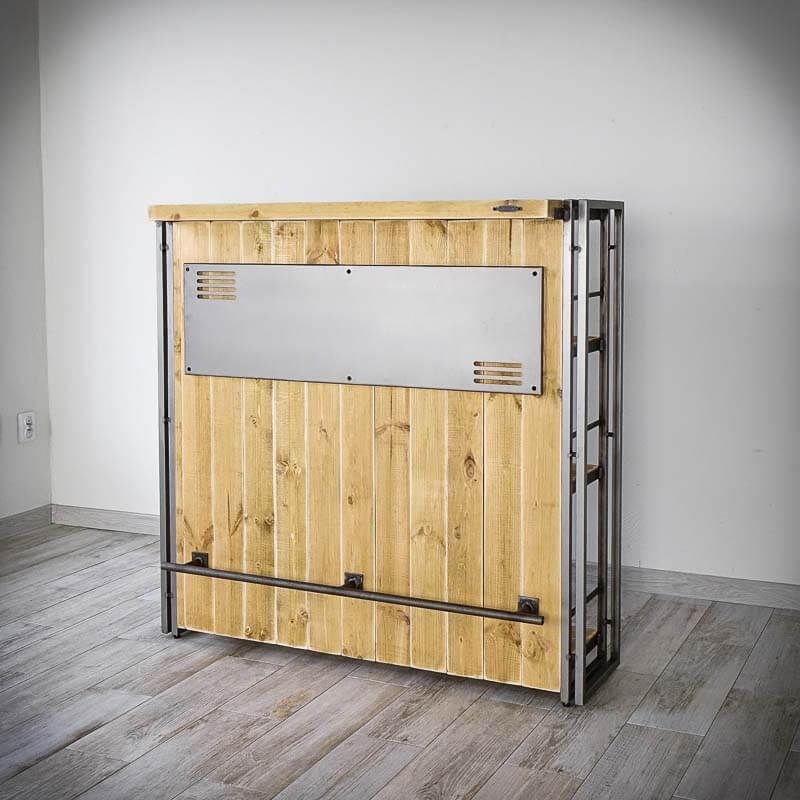Меблі Seart ( Rustykalne uchwyty ) – барний стіл Steel Wood, основний матеріал метал та деревина сосни, виробництво Польща.