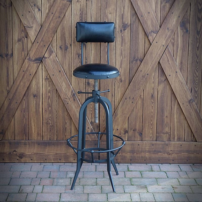 Меблі Seart ( Rustykalne uchwyty ) – барний стілець Hoker Induastrial 4 ( чорний ), колекція Hokery Loft, виробництво Польща.