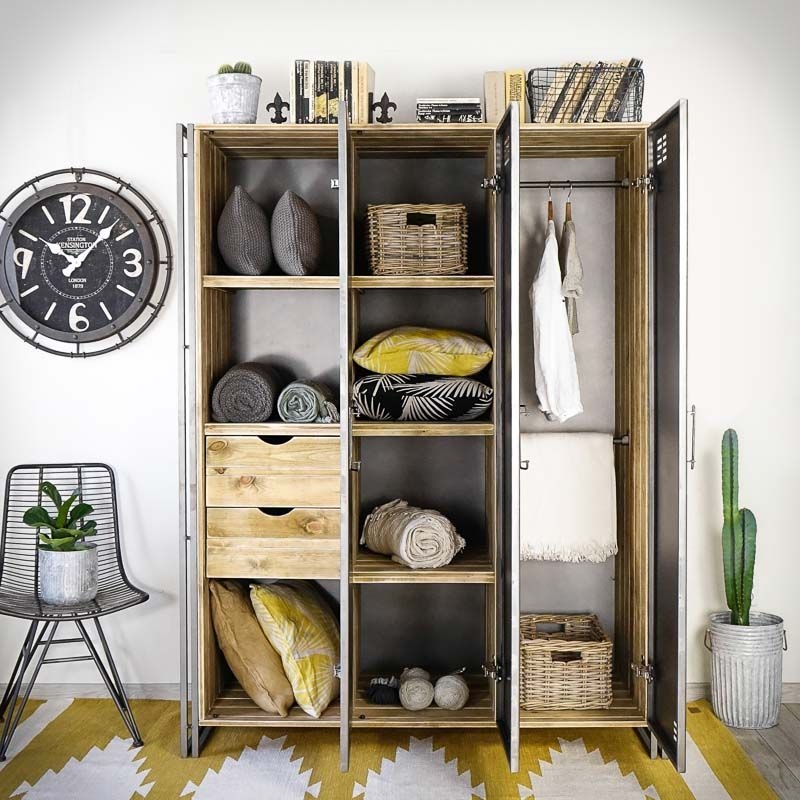 Меблі Seart ( Rustykalne uchwyty ) – шафа Steel Wood 3, основний матеріал метал та деревина сосни, виробництво Польща.