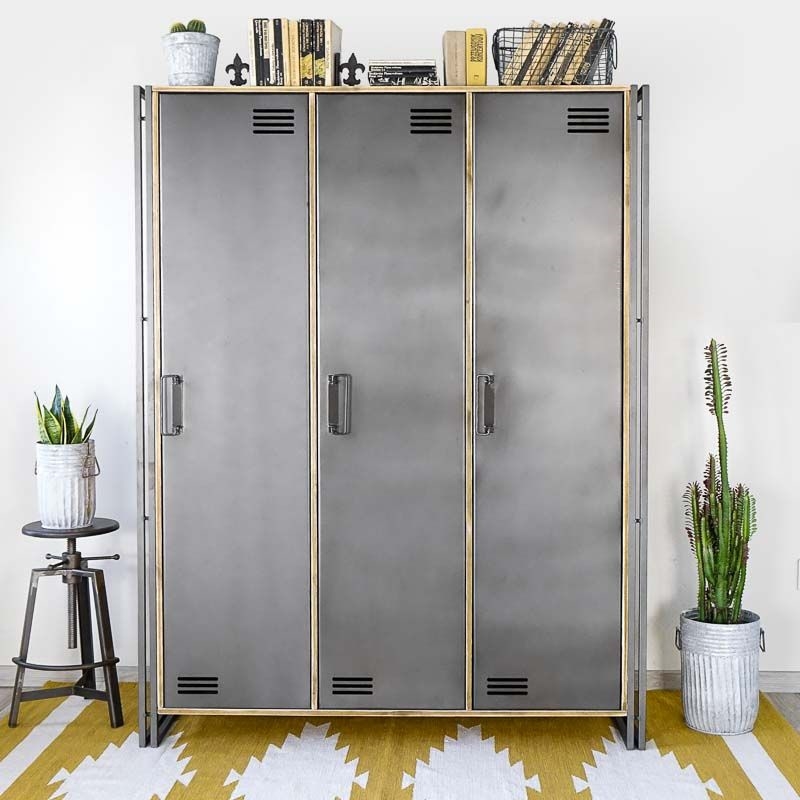 Меблі Seart ( Rustykalne uchwyty ) – шафа Steel Wood 3, основний матеріал метал та деревина сосни, виробництво Польща.