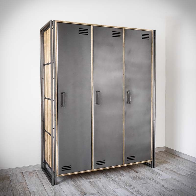 Меблі Seart ( Rustykalne uchwyty ) – шафа Steel Wood 3, основний матеріал метал та деревина сосни, виробництво Польща.