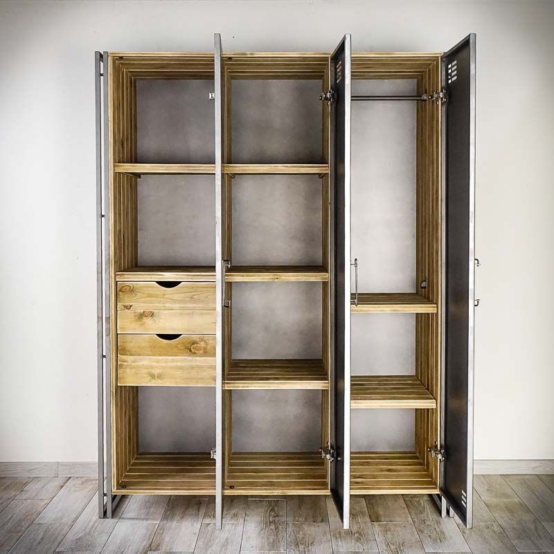 Меблі Seart ( Rustykalne uchwyty ) – шафа Steel Wood 3, основний матеріал метал та деревина сосни, виробництво Польща.