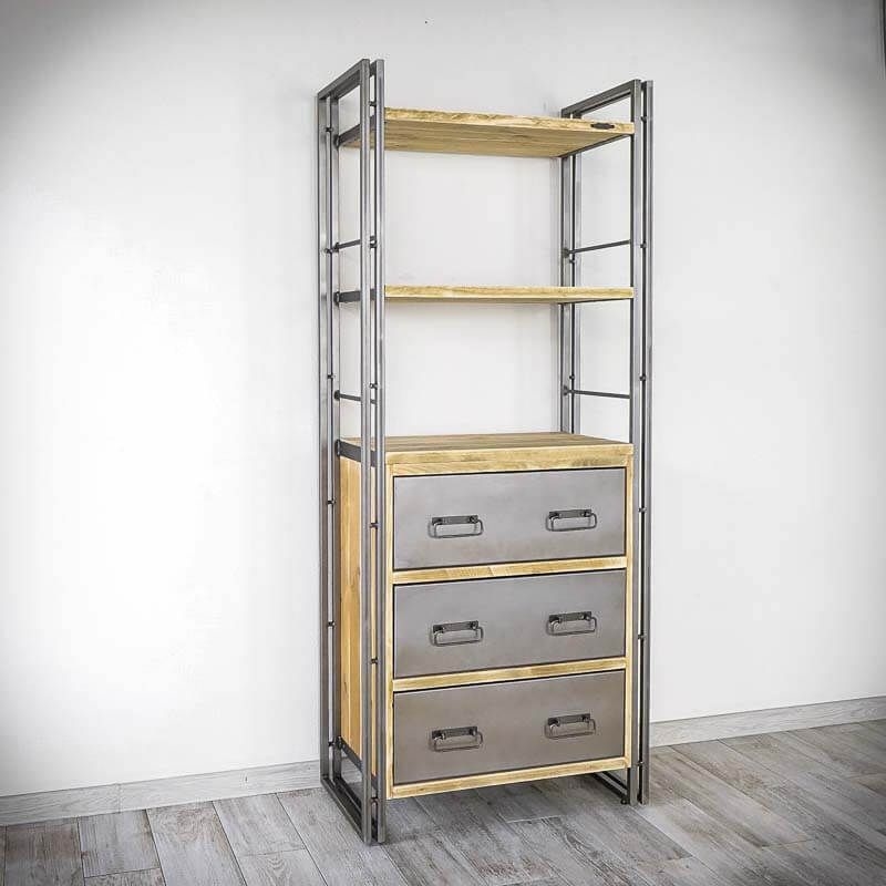 Меблі Seart ( Rustykalne uchwyty ) – стелаж Steel Wood 2, основний матеріал метал та деревина сосни, виробництво Польща.