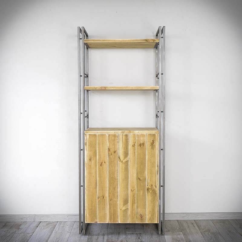 Меблі Seart ( Rustykalne uchwyty ) – стелаж Steel Wood 2, основний матеріал метал та деревина сосни, виробництво Польща.