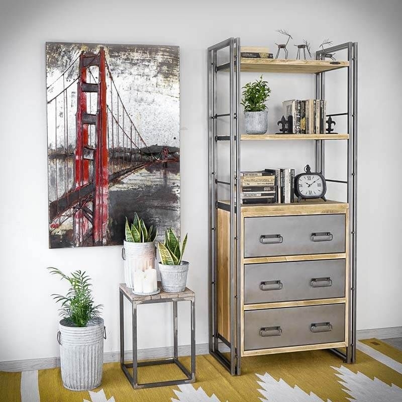 Меблі Seart ( Rustykalne uchwyty ) – стелаж Steel Wood 2, основний матеріал метал та деревина сосни, виробництво Польща.