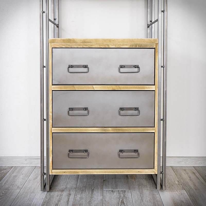 Меблі Seart ( Rustykalne uchwyty ) – стелаж Steel Wood 2, основний матеріал метал та деревина сосни, виробництво Польща.