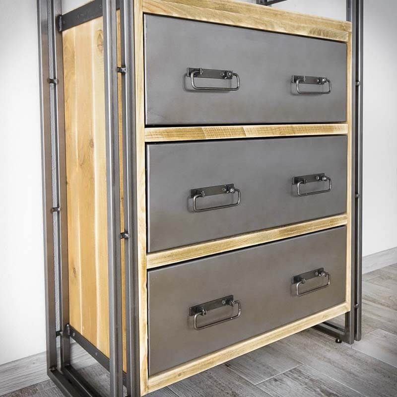 Меблі Seart ( Rustykalne uchwyty ) – стелаж Steel Wood 2, основний матеріал метал та деревина сосни, виробництво Польща.