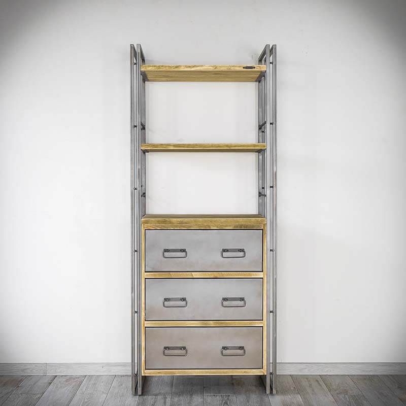 Меблі Seart ( Rustykalne uchwyty ) – стелаж Steel Wood 2, основний матеріал метал та деревина сосни, виробництво Польща.