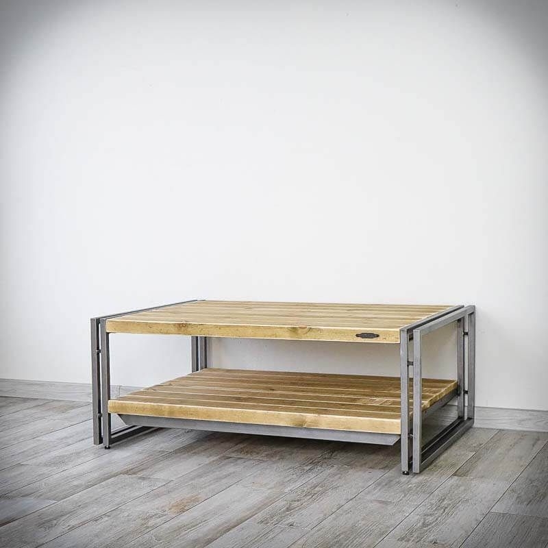 Меблі Seart ( Rustykalne uchwyty ) – столик Steel Wood 1, основний матеріал метал та деревина сосни, виробництво Польща.