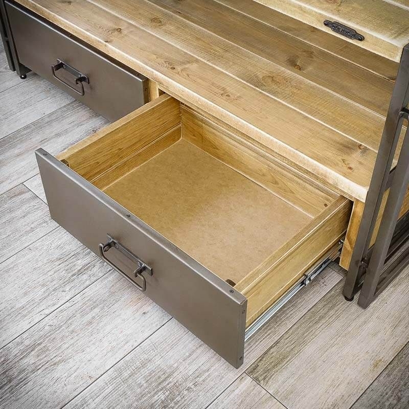 Меблі Seart ( Rustykalne uchwyty ) – тумба ТВ Steel Wood 1, основний матеріал метал та деревина сосни, виробництво Польща.
