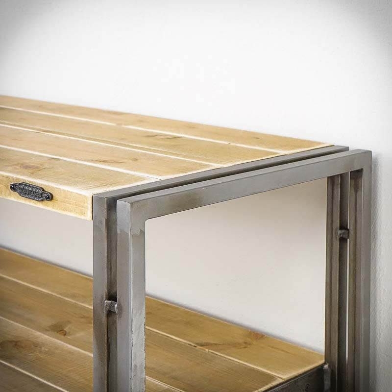 Меблі Seart ( Rustykalne uchwyty ) – тумба ТВ Steel Wood 1, основний матеріал метал та деревина сосни, виробництво Польща.
