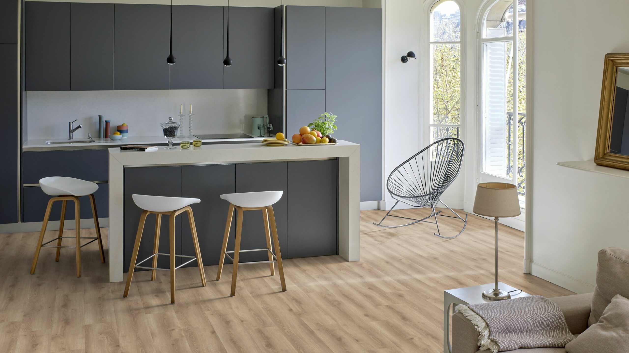 Вінілова підлога Tarkett – Contemporary Oak Natural, артикул 280006009, 33 клас, 5,5 мм. Колекція Elegance Rigid 55.
