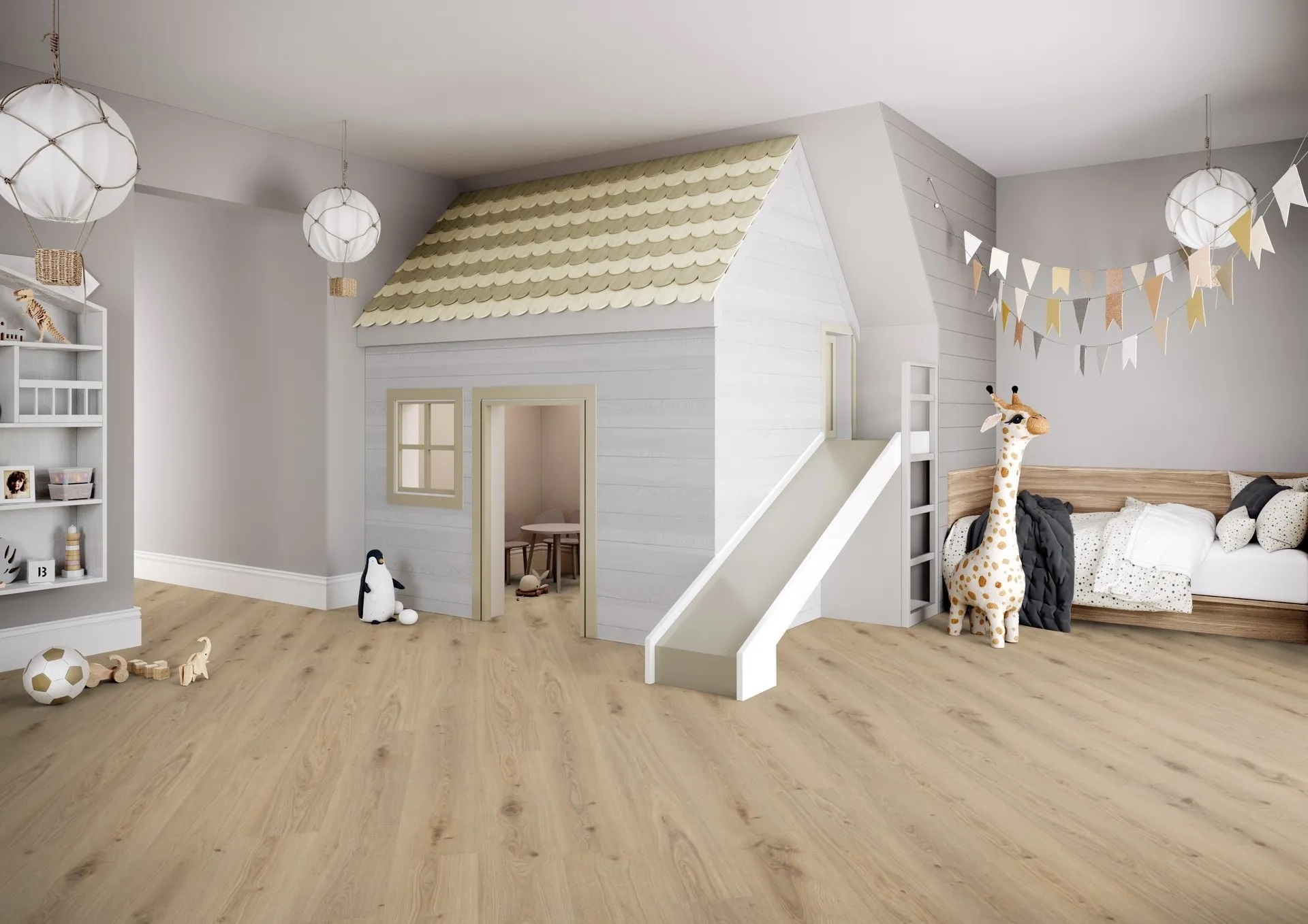 Вінілова підлога Tarkett – Delicate Oak Natural, артикул 280007014, 33 клас, 5,5 мм. Колекція Elegance Rigid 55.